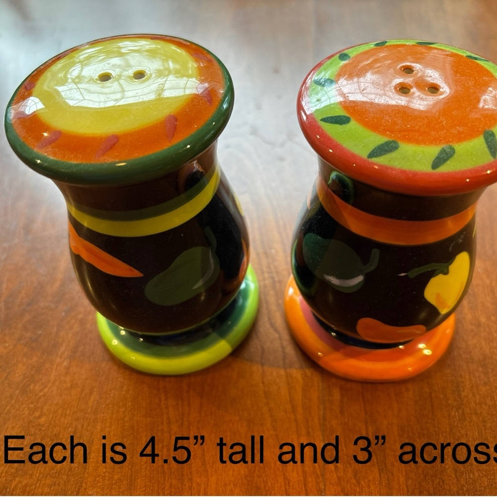 Colorful Ceramic Salt and Pepper Shakers